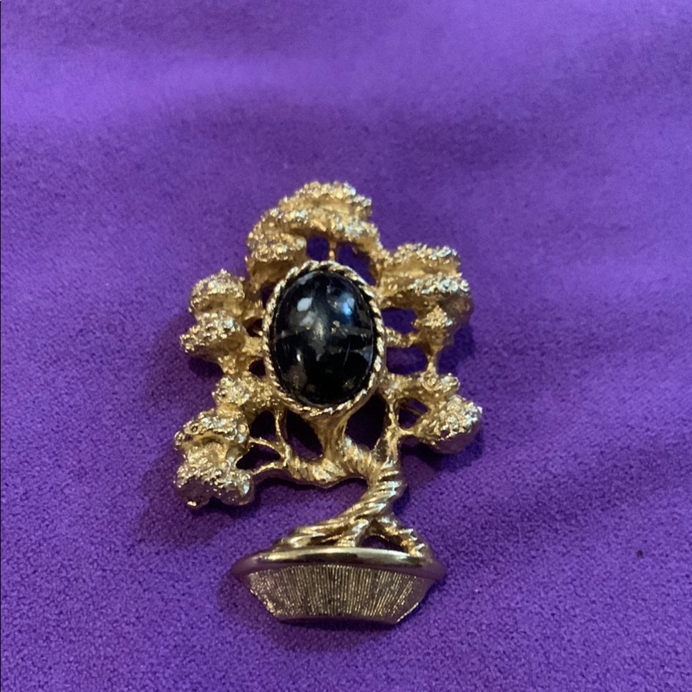 Vintage Amway Bonsai Tree Brooch